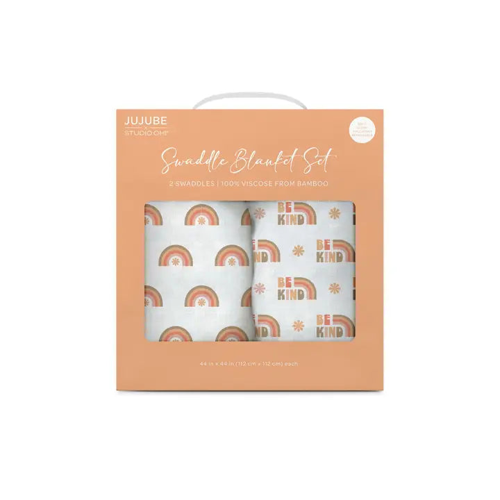 Swaddle Blanket Set Be Kind Rainbows