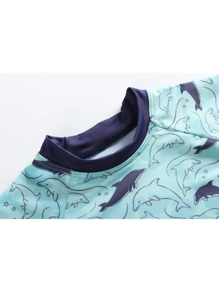 Dolphins Rashguard and Bottoms 2 Pc Set