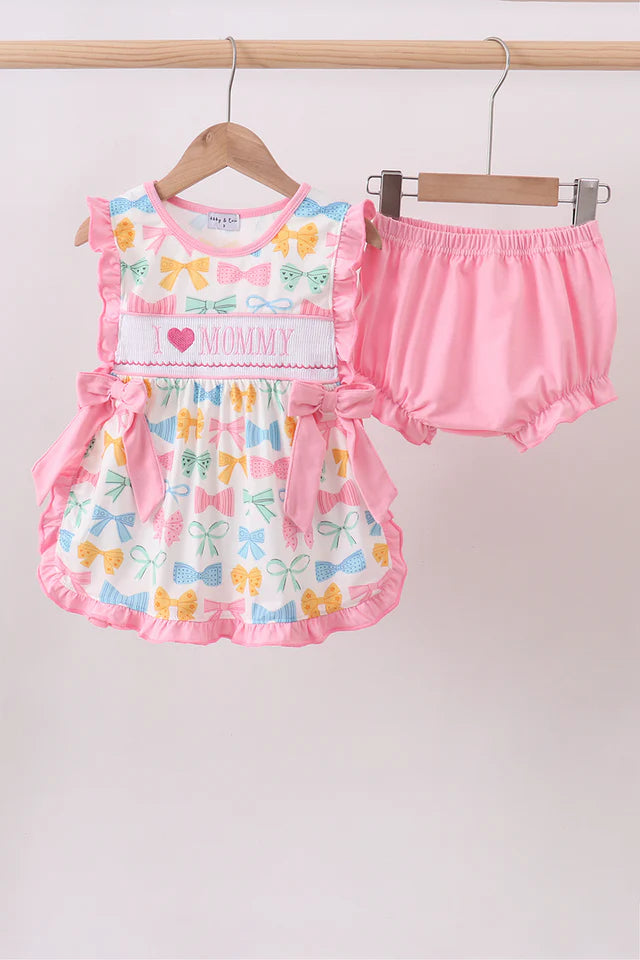 I love Mommy Bow Bloomer Set