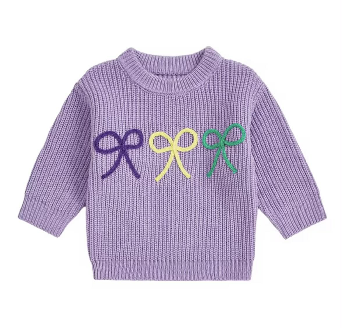 Mardi Gras Bow Sweater