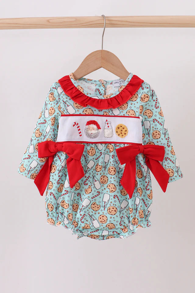 Santa's Milk & Cookie Girl Romper