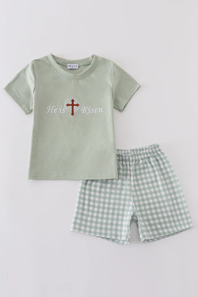 Sage He is Risen Boy Set