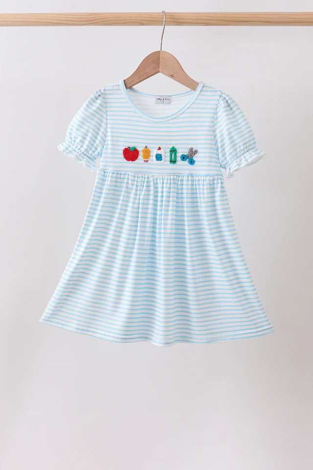 Blue School Apple French Knot Dress