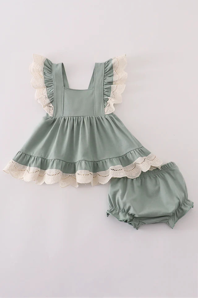 Sage Lace Bloomer Set