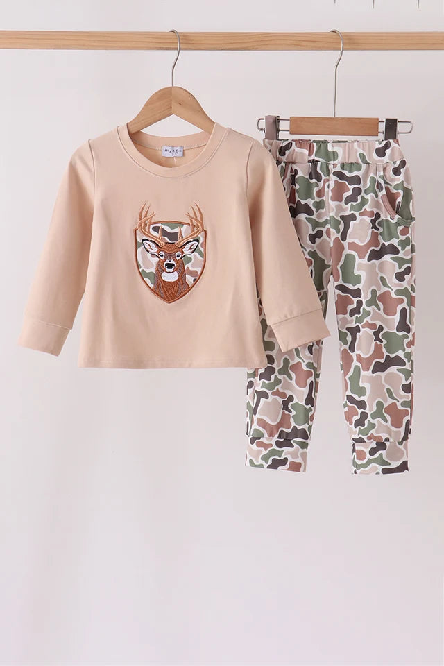 Camo Deer Applique Pants Set (ETA: 10/12/26)