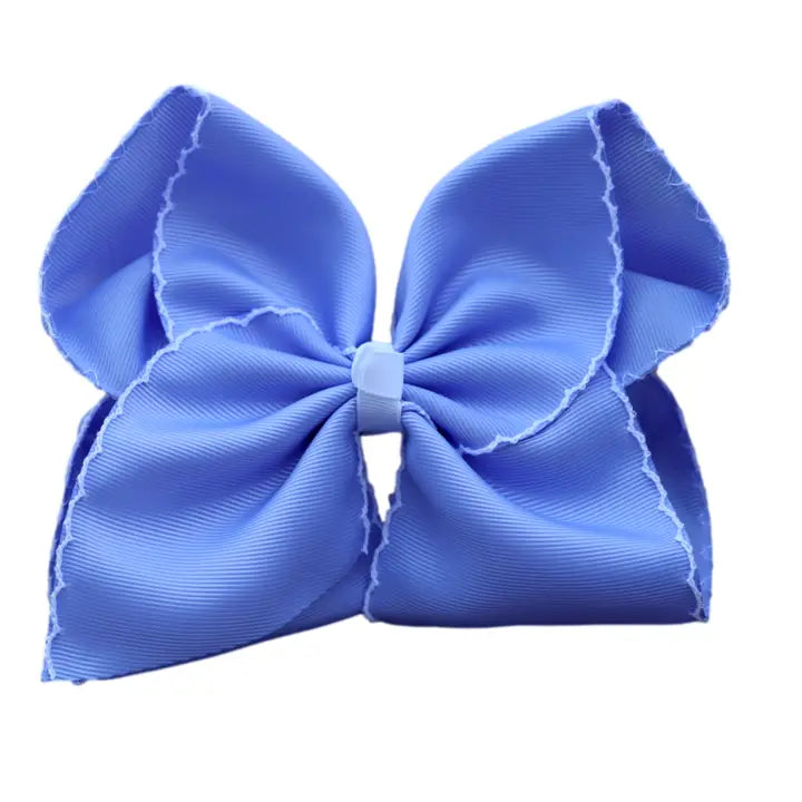 Periwinkle Moon Stitch Hair Bow