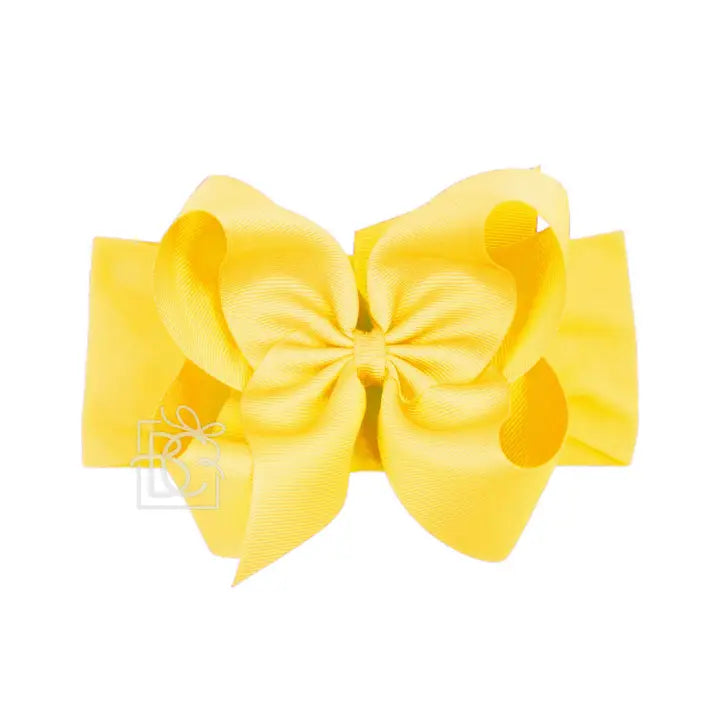 Wide Pantyhose Headband W/Classic Grosgrain Bow (Beyond Creations)