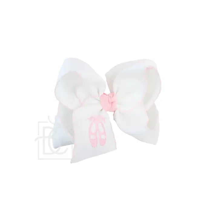 Embroidered Ballet Shoes Crochet Edge Bows (Beyond Creations)