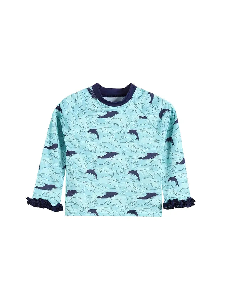 Dolphins Rashguard and Bottoms 2 Pc Set