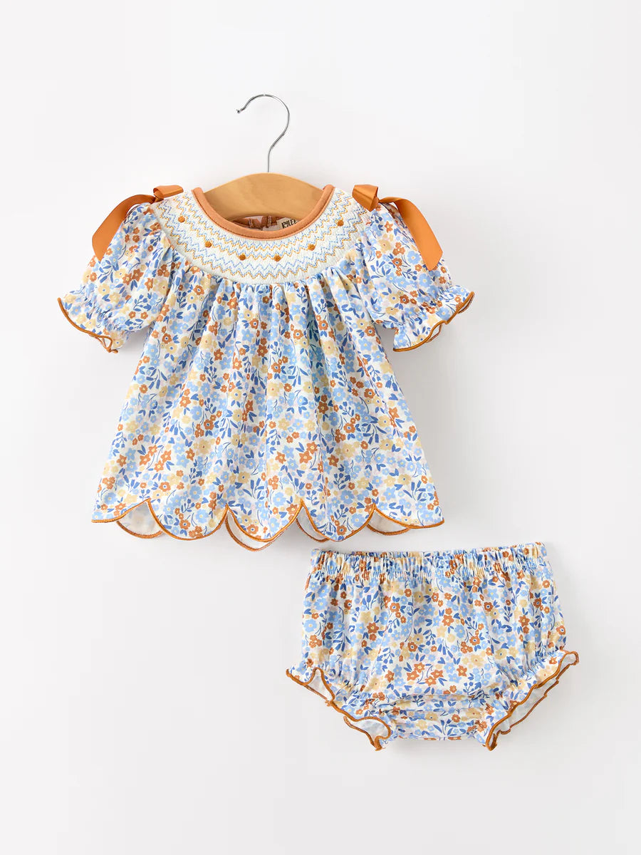 PRESALE: Fall Floral Smocked Bloomer Set (ETA: July/August)