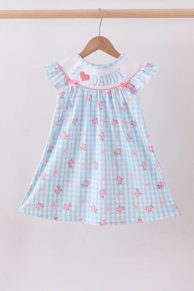 Blue I love DADDY Dress