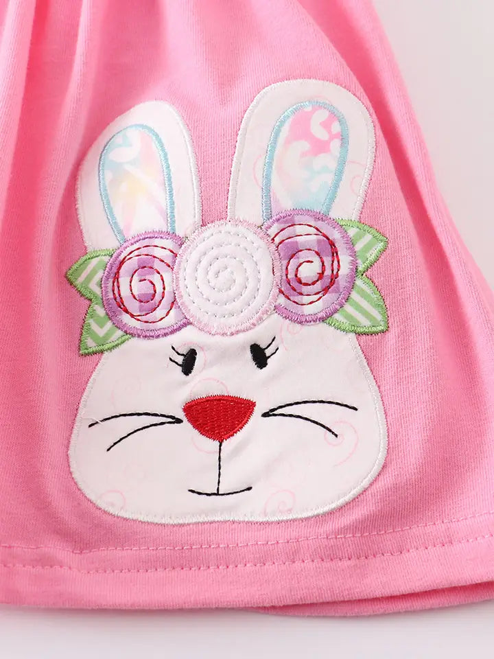 Pink & Purple Plaid Rabbit Ruffle Pants Set (Special Deal)