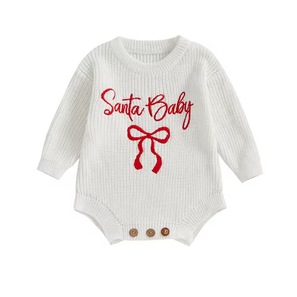 Santa Baby Bow Romper