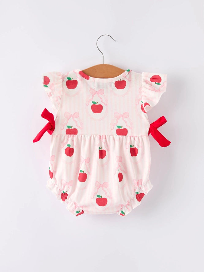 Apple Bow Girls' Romper