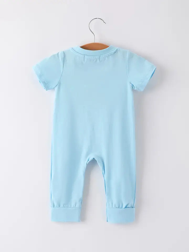 Little Blessing Blue Cross Boy Romper