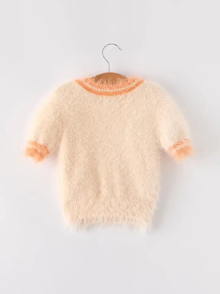 Fall Pumpkin Orange Girls Pullover Sweater (ETA: Mid July)