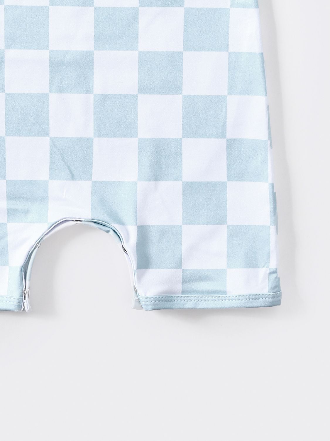 Blue Checkered Boy Romper