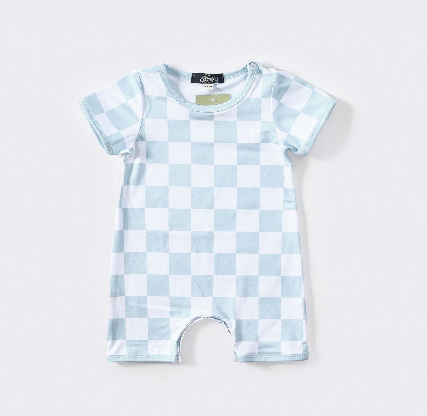 Blue Checkered Boy Romper
