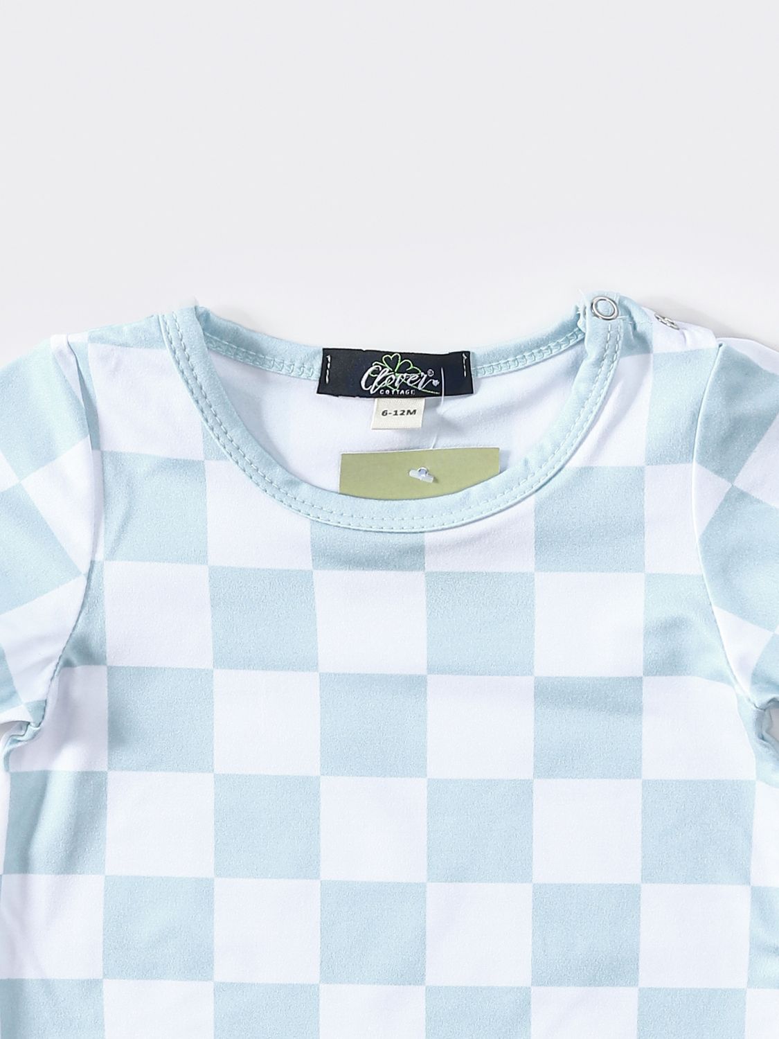 Blue Checkered Boy Romper