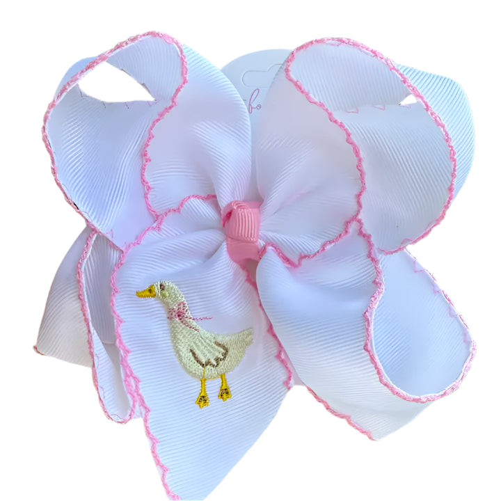 Silly Goose Moonstitch Embroidered Bow