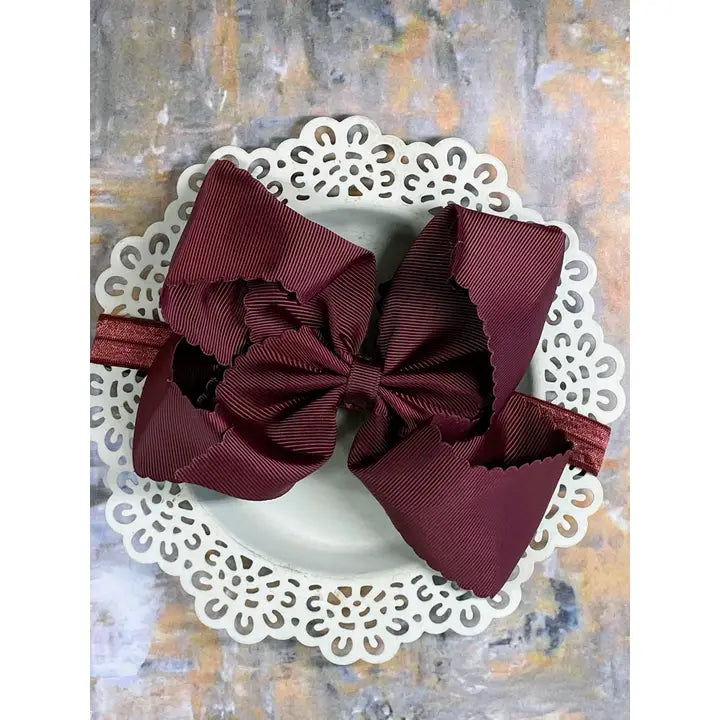 5.5" Scallop Hairbow Headband
