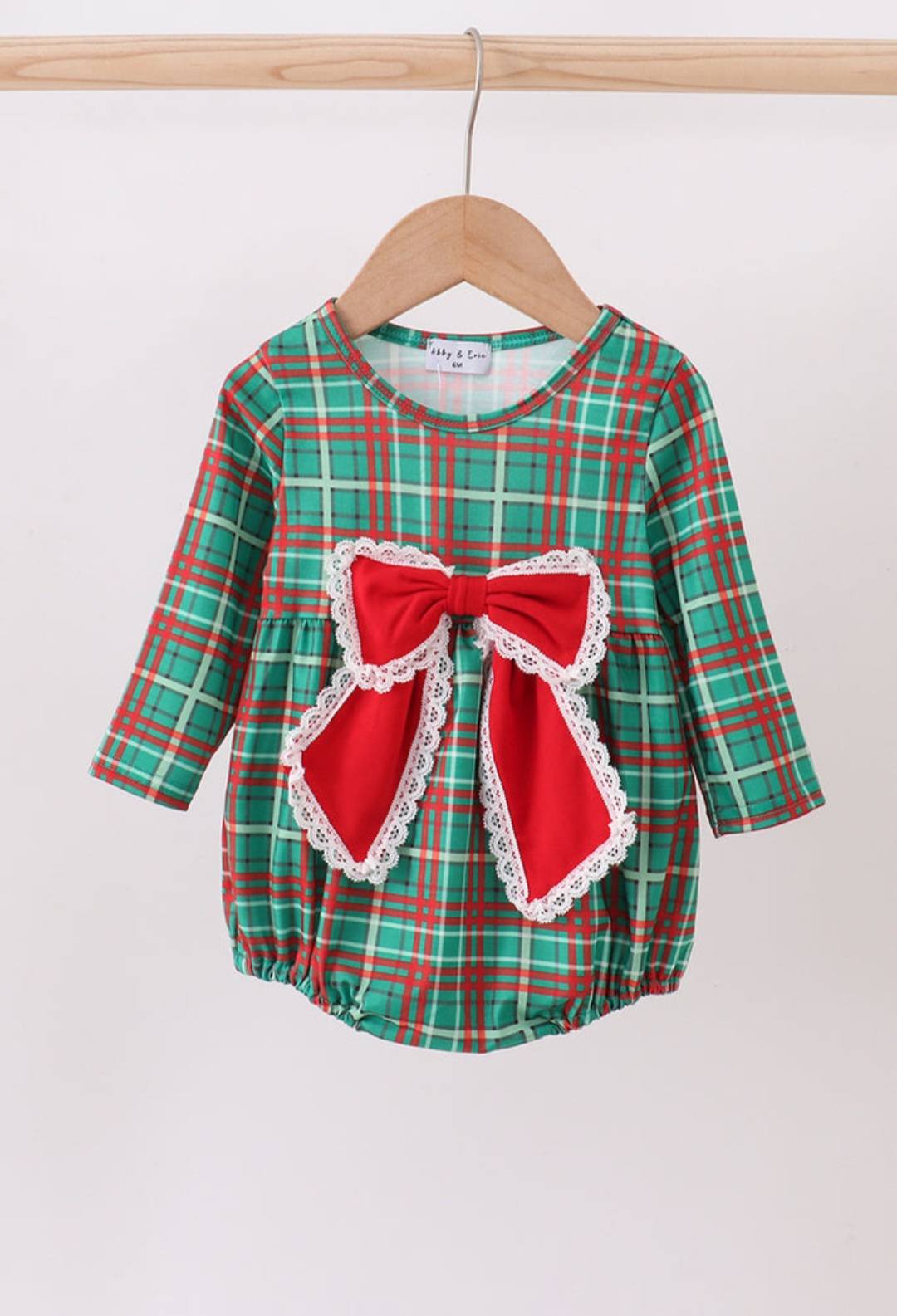 Forest Lace Bow Plaid Bubble