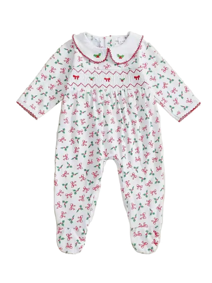 MIstletoe Footed Romper