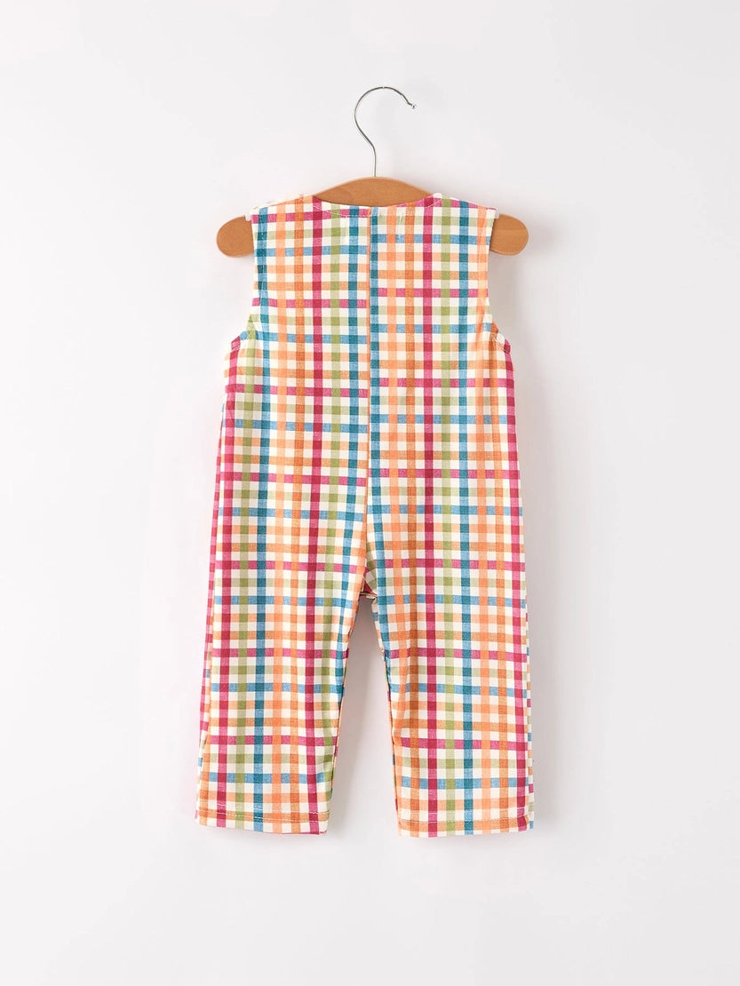 Fall Thanksgiving Color Plaid Turkey Boy Romper (ETA: Mid-July)