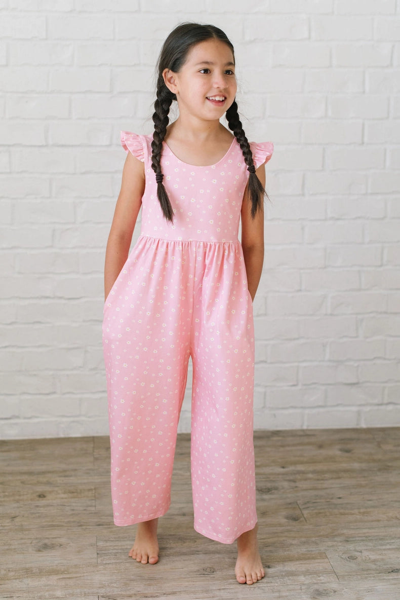 Ruffle Romper in Pink Petals (Ollie Jay)