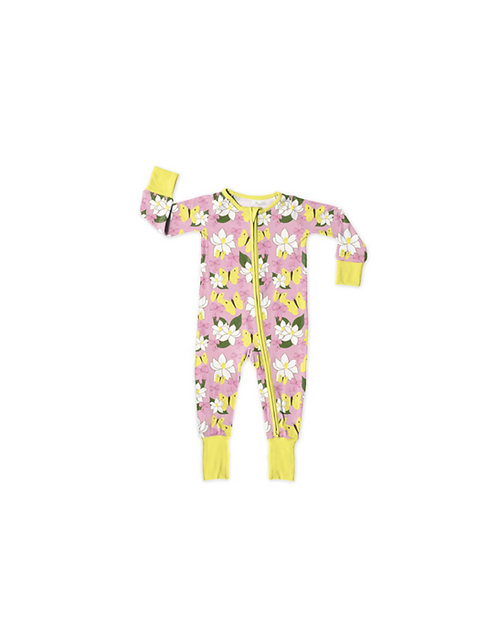 MORNING MAGNOLIAS CONVERTIBLE FOOTIE BAMBOO ROMPER