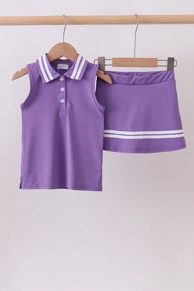 Purple Active Skort Set