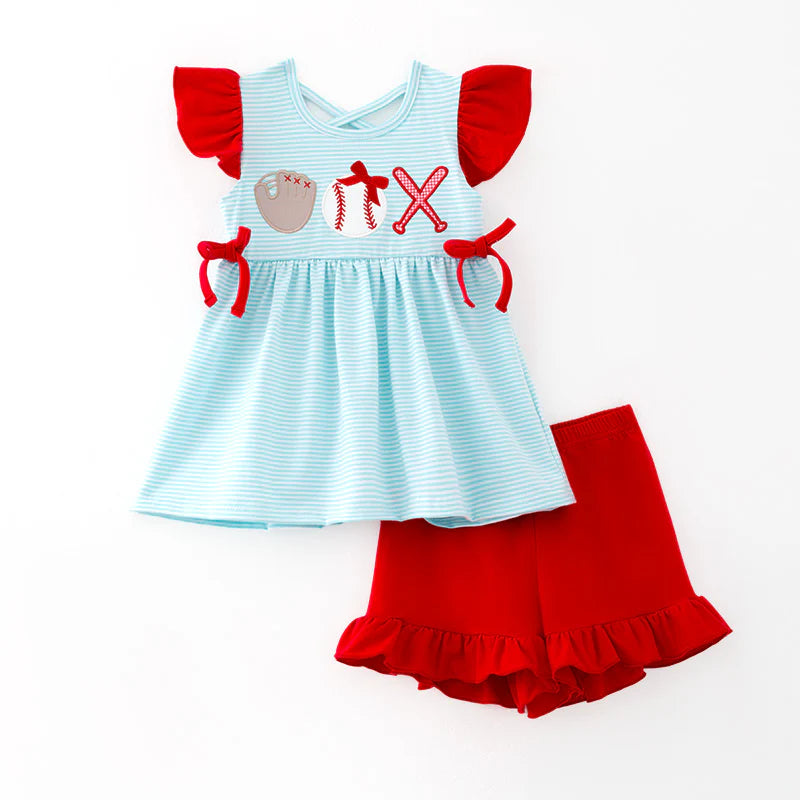 Play Ball Ruffle Short Set