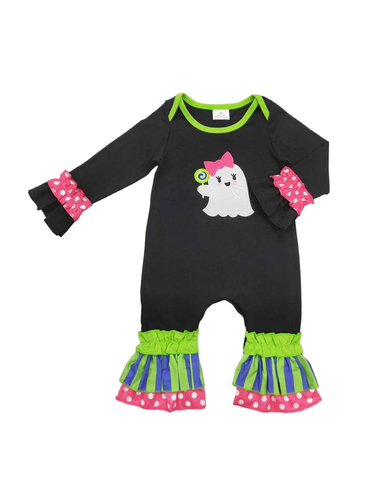 Baby Black Ghost Appliqué Romper
