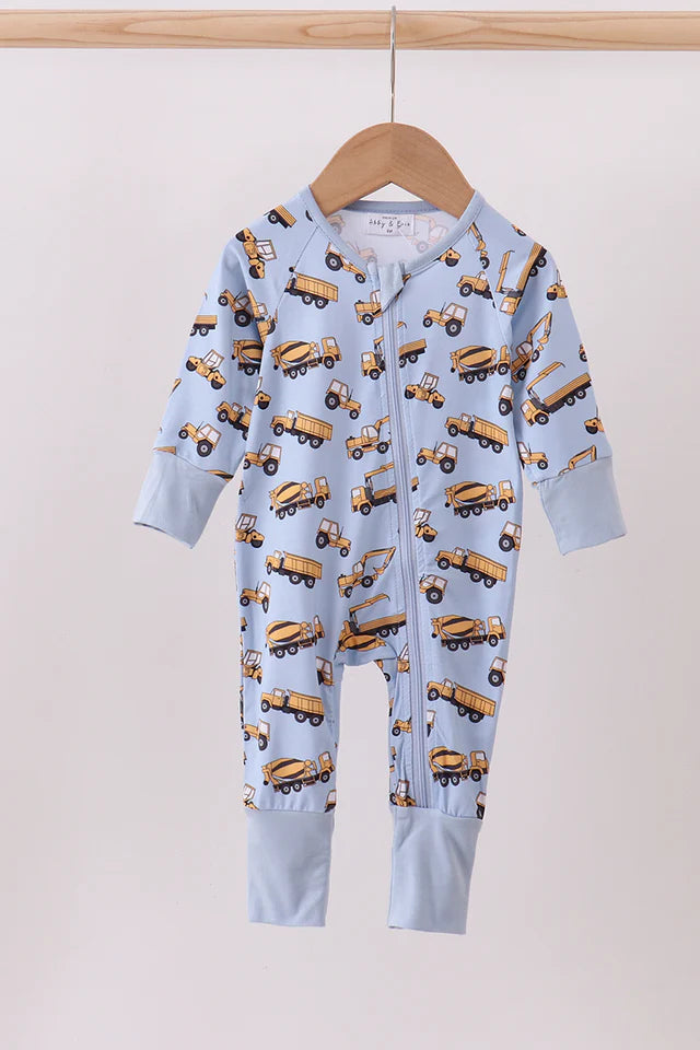 Excavator Print Bamboo Romper