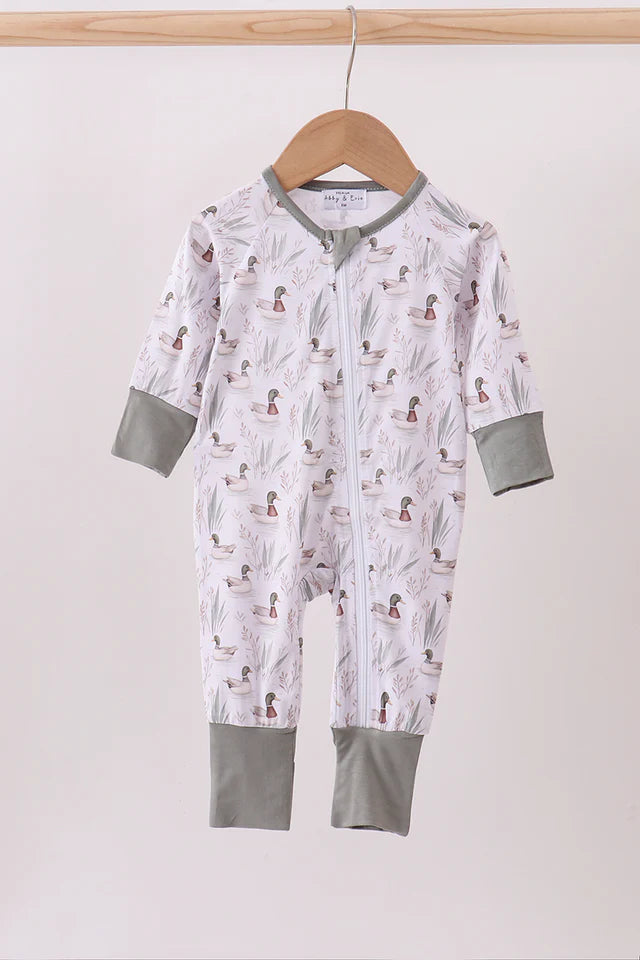 Mallard Print Bamboo Romper