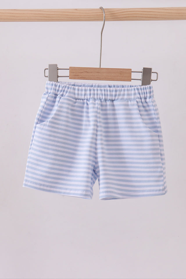 Premium Blue & White Stripe Shorts