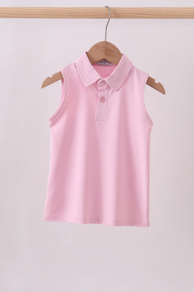 Pink Active Collared Tank