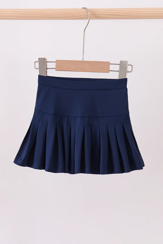 Navy Pleated Skort