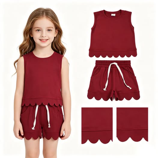 Factory Preorder: Solid Sleeveless Scallop Sets