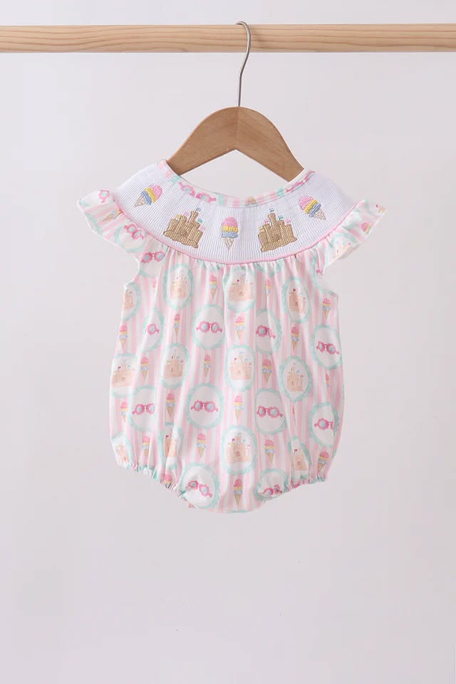 Castle ice cream smocked ruffle bubble