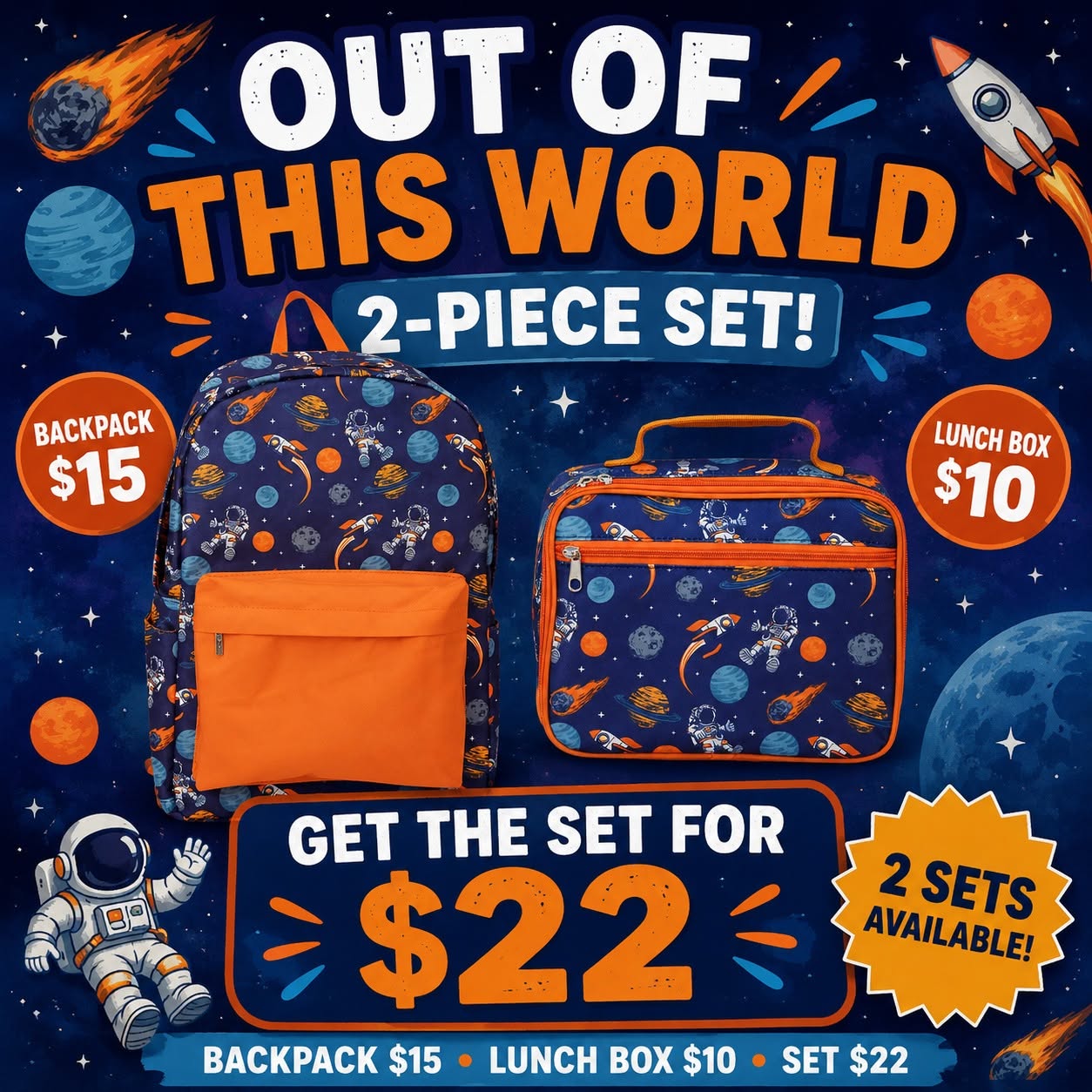 Kids Trip Around the Sun Backpack Set