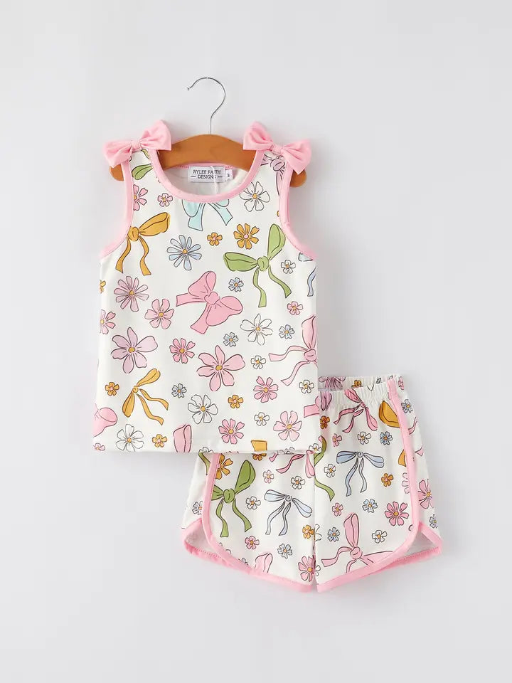 Pink Trim Bow Set
