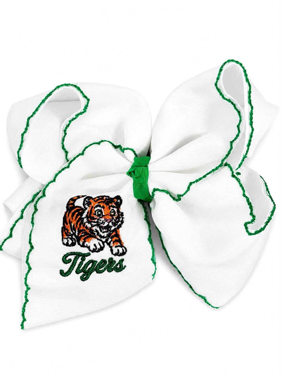 Green/Orange Tigers Bow 6"