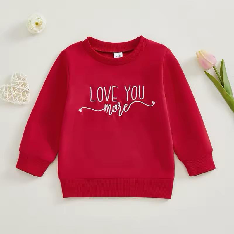 Love You More Red Sweatshirt (size up)