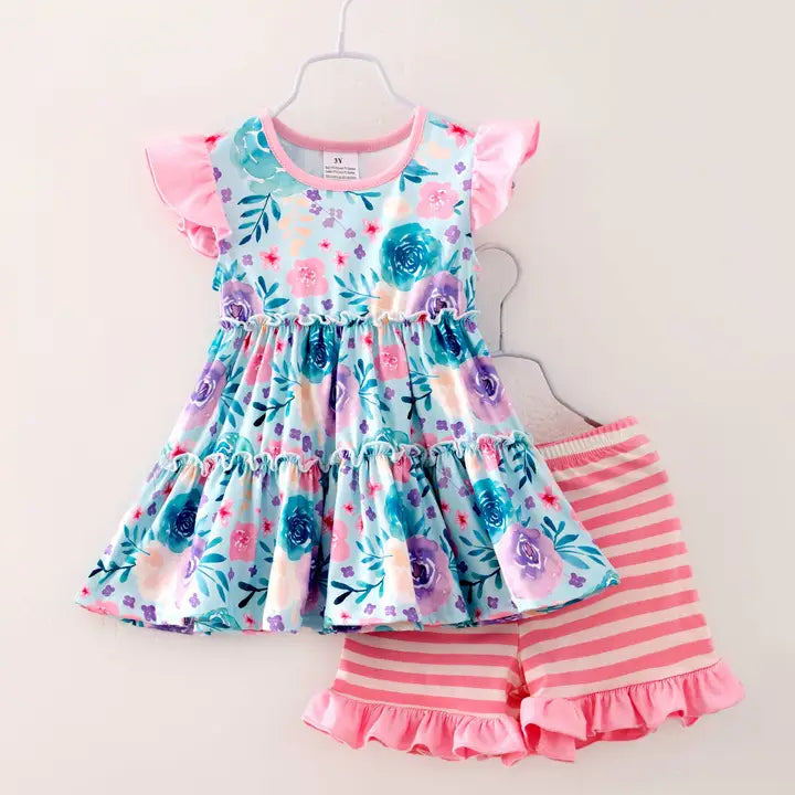 Bloom & Stripe Flutter Sleeve Set