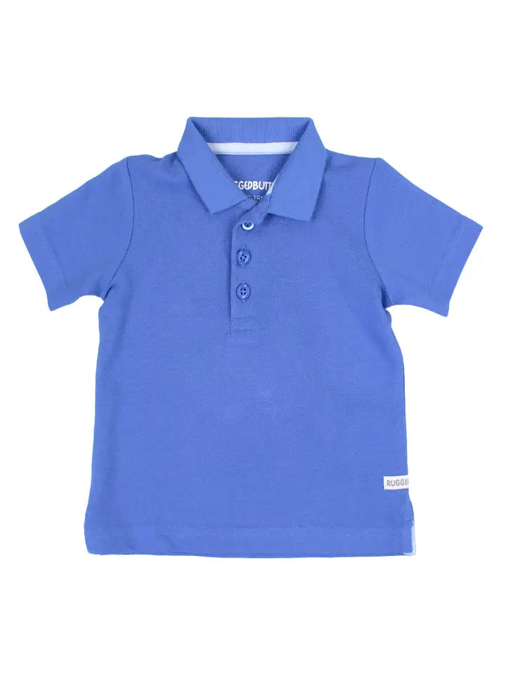 Sonic Blue Pique Short Sleeve Polo Shirt