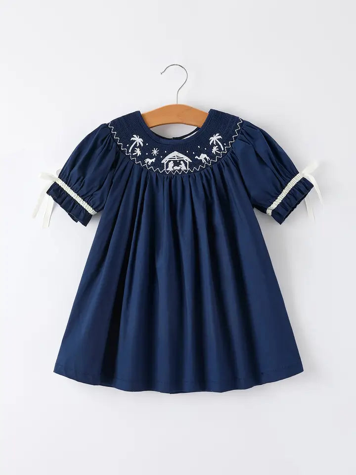 Oh Holy Night Navy Nativity Dress