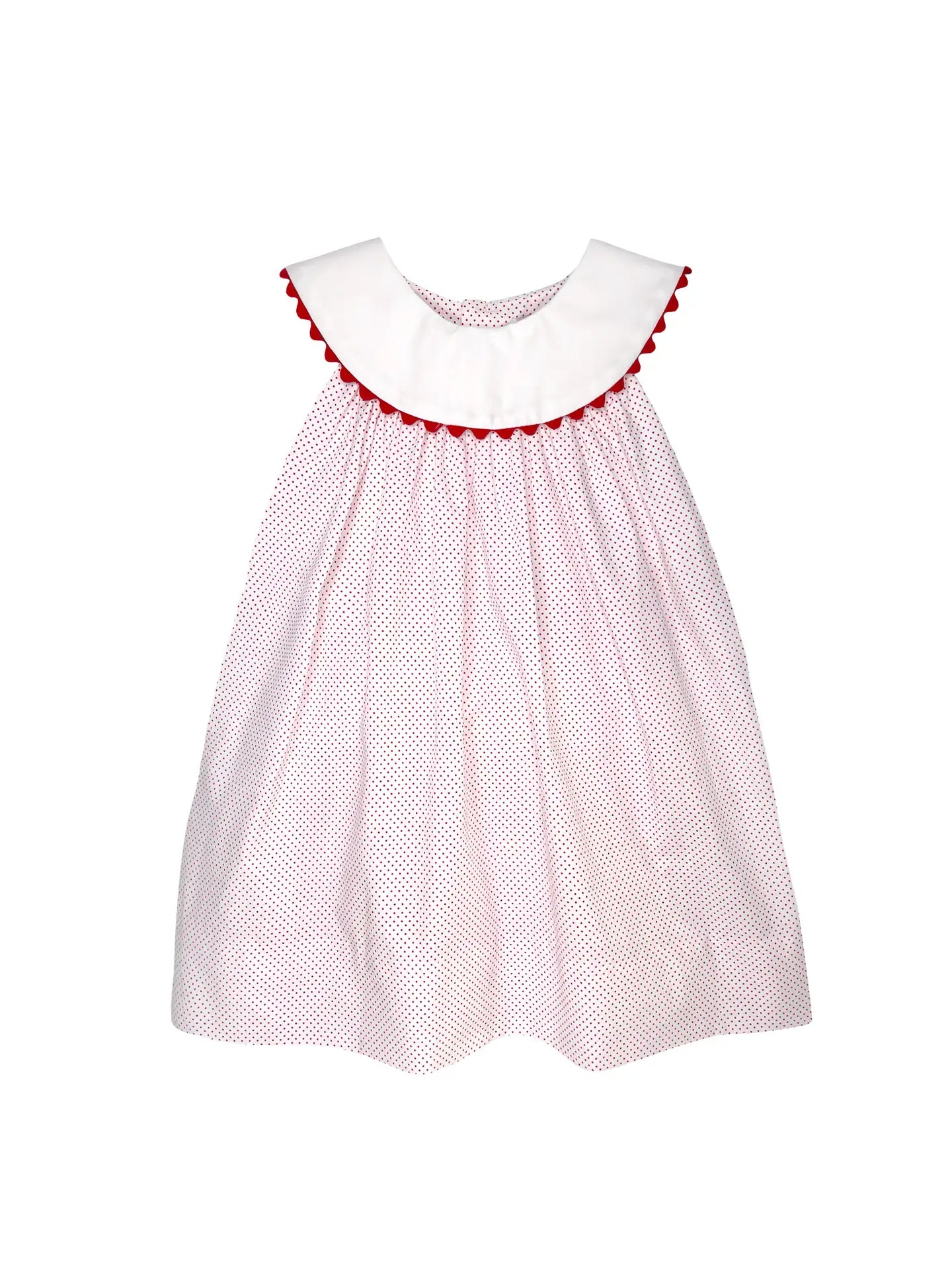 Monogram-Able Dress with Collar - Red Dot