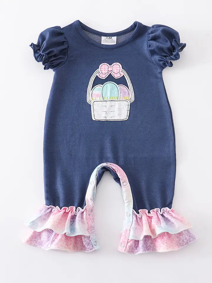 Easter Eggs Ruffle Baby Romper (Special Deal)