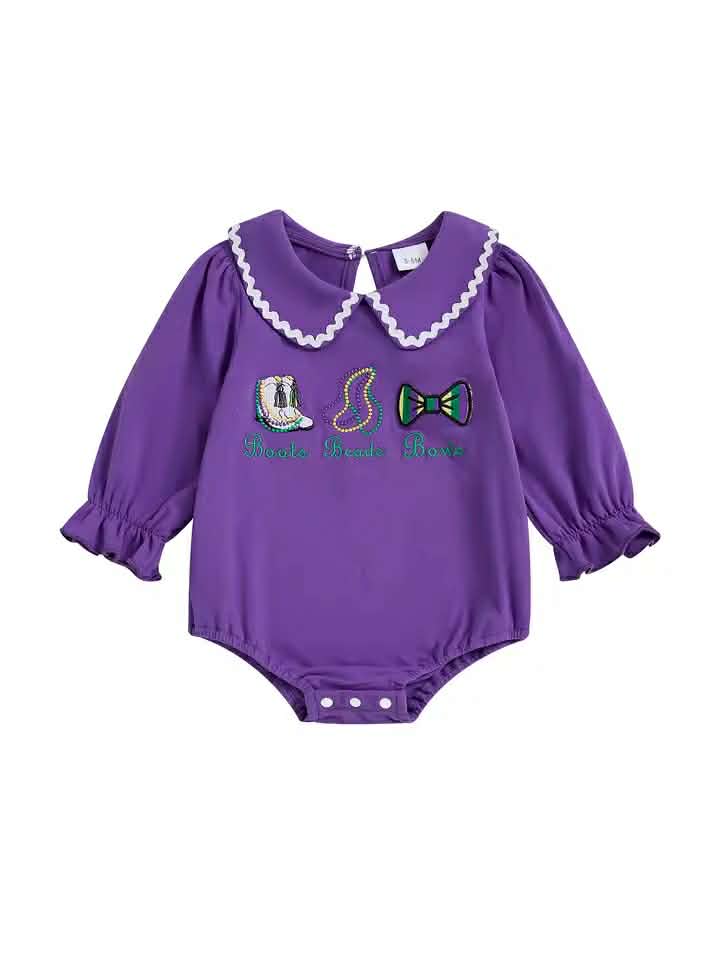 Boots, Bows, Beads Romper